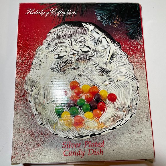 Vintage Silver Plated Santa Candy Dish - Picture 2 of 8